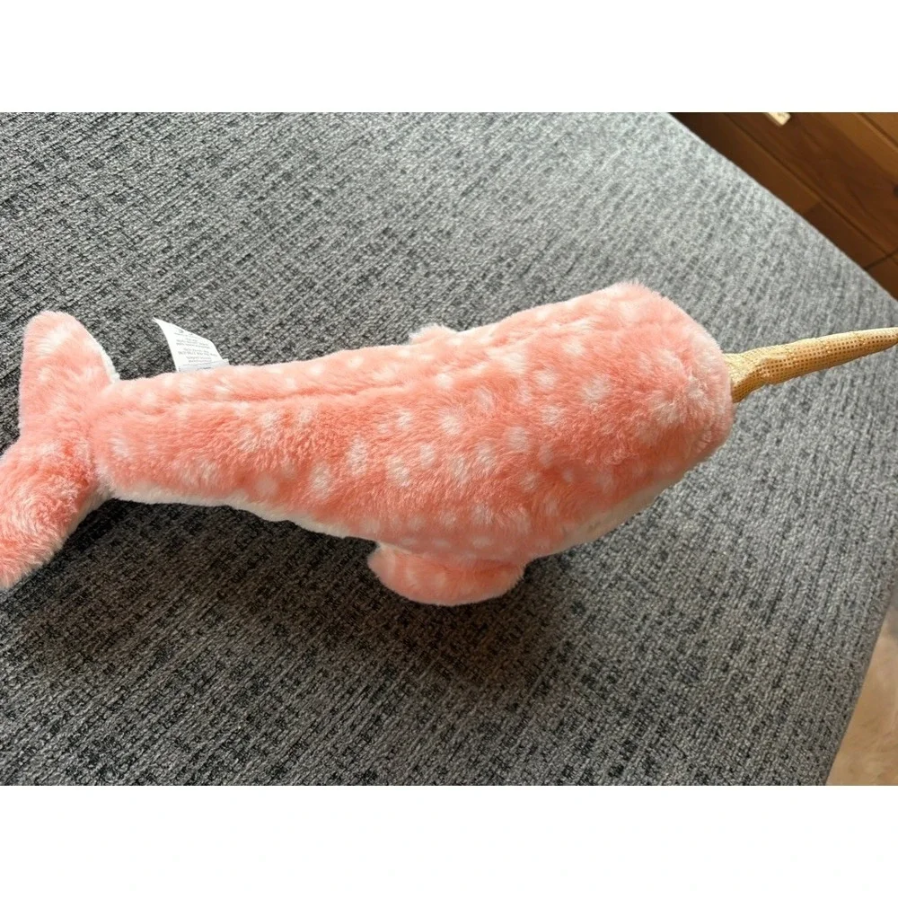Mary Meyer Narwhal Coral White Sparkle‎ Horn Toy Kids Childrens Stuffed Animal